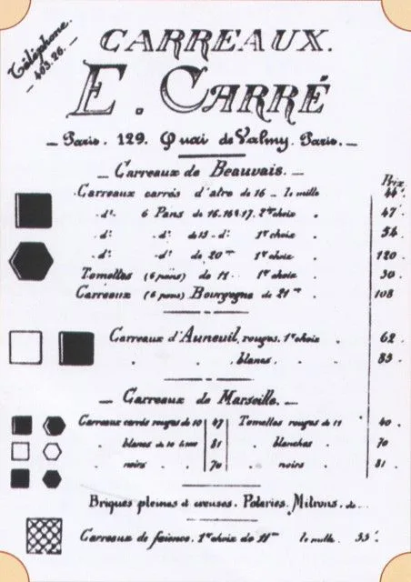 Memo of products and prices, 1900